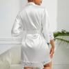 Plus Size Women's Mid-sleeve Long Lace Lace Lace Up Home Casual Dress Pajamas