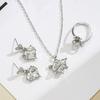 Elegant Bridal Jewelry Set Heart Necklace Drop Earrings Pendant Earrings Heart Rings Party Jewelry Suitable for Wedding
