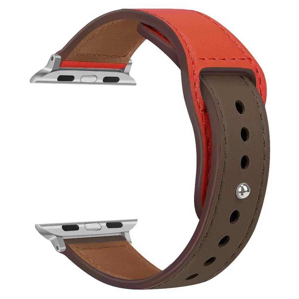 Leather Strap for Apple Watch Band 44mm 45mm 41mm 40mm 49mm 42mm 38mm 45 44 Mm Correa Bracelet IWatch Series 3 4 6 SE 7 8 Ultra