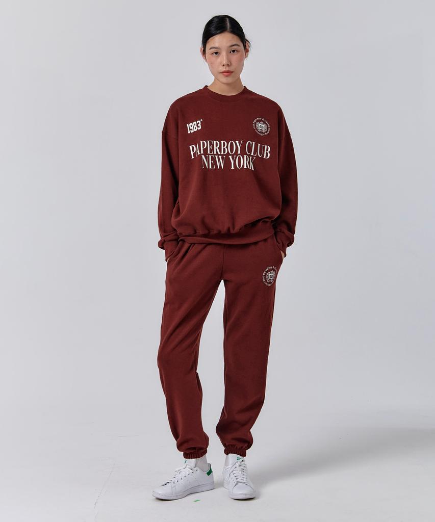 PAPERBOY [Set] Sports Club Sweat Set-Burgundy