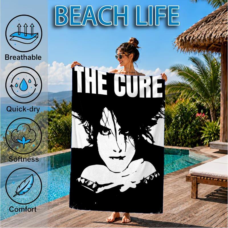 The Cure Band Portraits Beach Towel, Super Soft Microfiber, Perfect Gift for Her/Him, Birthday, for Pool, Beach, Travel, Decor Beach Party