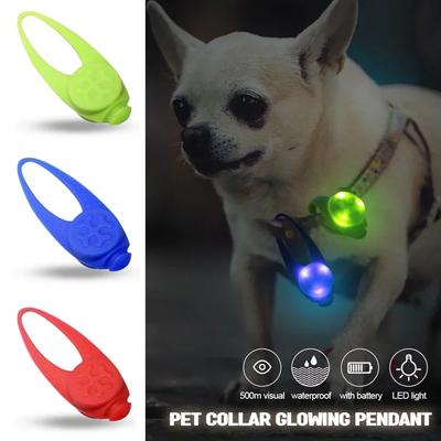 1 stück Haustier Led Silikon Gummi Anhänger Sicherheit Blinkendes Leuchtendes Licht Blinkendes Led Halsband Leuchtender Anhänger für Haustier Hund Welpen Halskette