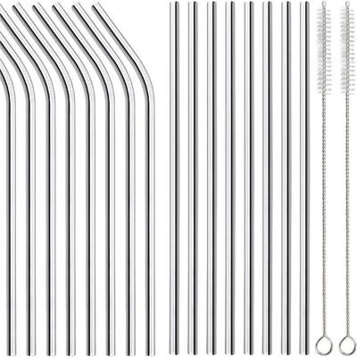 Stainless Steel Travel Cup with Multi-Functional Straight and Bent Straws