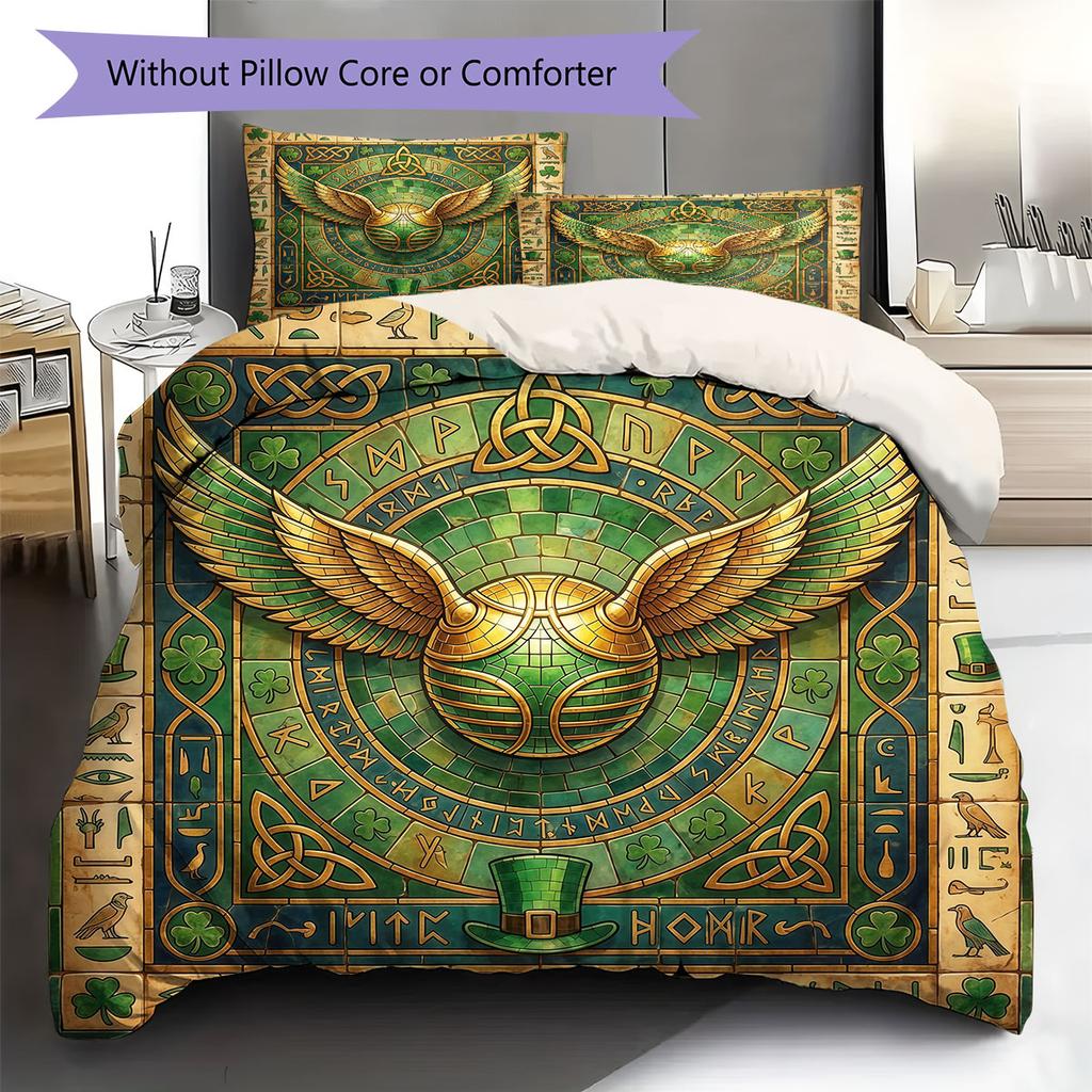 Legendary Mural Pattern Bedding Quilt Set Quilt Cover Pillowcase Home Decoration Birthday Gift (1 * Duvet Cover + 2 * Pillowcase, Without Core)