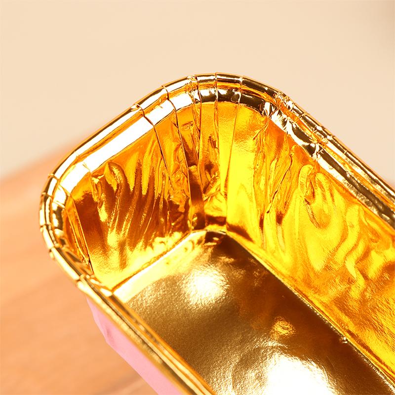 50Pcs Rectangular Aluminum Foil Tin Paper Cup Baking Cup Dessert Box Cake Box