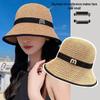 Women's Foldable UV Protection Straw Sun Hat - Korean Style, Summer Sunshade Bucket Hat