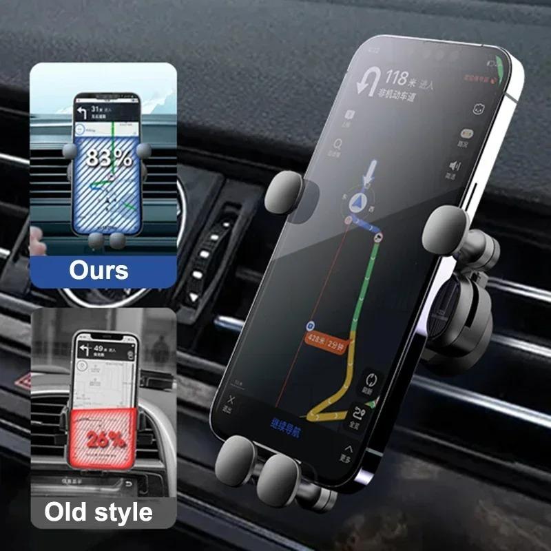 1pc Gravity Car Phone Holder - Strong Air Vent Clip Mount for Secure Holding, Adjustable Mobile Cell Stand for Hands-Free