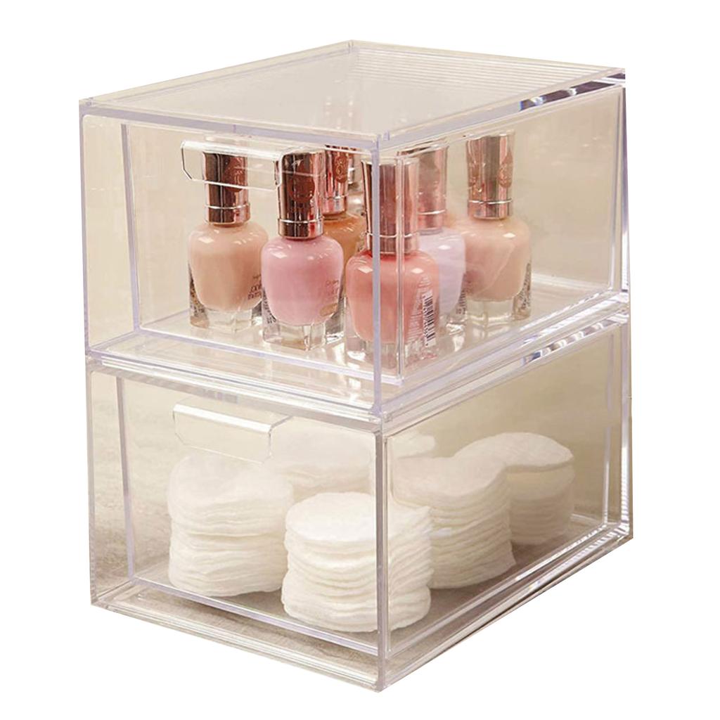 Clear Acrylic Storage Box Stackable Organizer for Cosmetics Jewelry Stationery Plastic Bins Acrylic Makeup Organiser