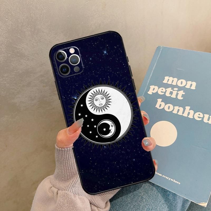 SUN AND MOON Mystic Zodiac Case For iPhone 17 Air 15 14 13 12 11 16 Pro Max 13 Mini XR 15 16 Plus 16e Back Cover Shell