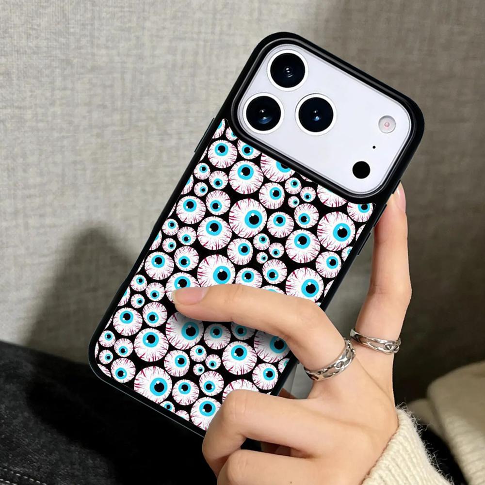 Capa Case for iPhone 17 Air 16 Pro Max 15 Plus 11 13 Mini 14 12 Back Phone Cover Eyeball Pattern