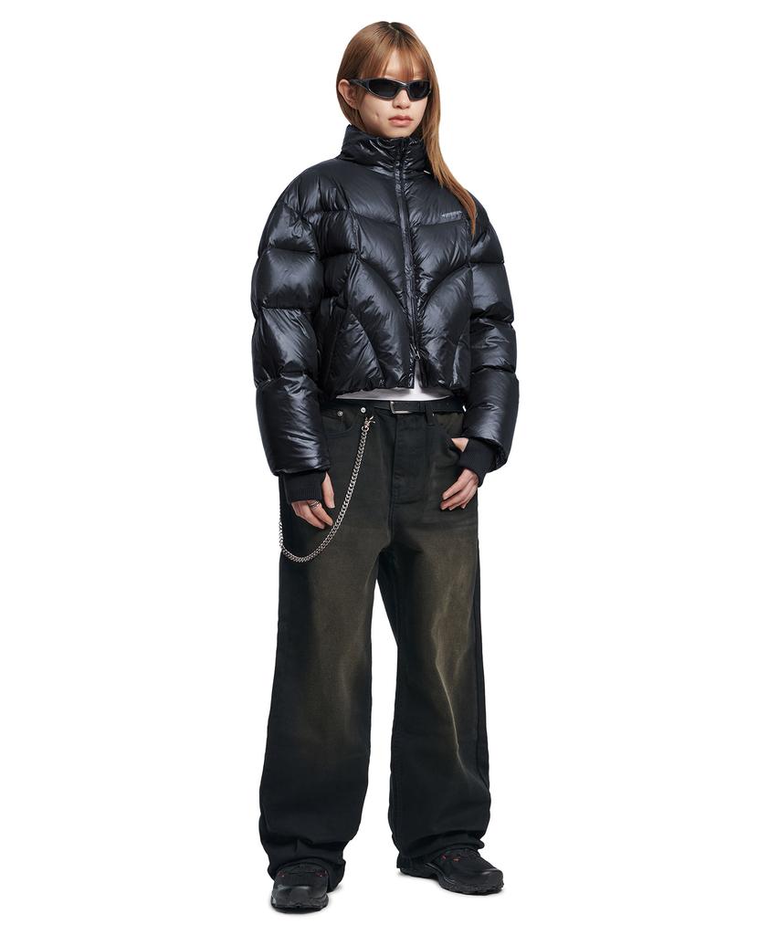 Nomaenyueol Roomy Loose Washed Pants - Washed Black