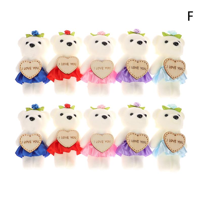 10Pcs/Set 10Cm Love Bear Bouquet Small Bear Couple Bear Gift Packaging Wedding Gift Birthday Present