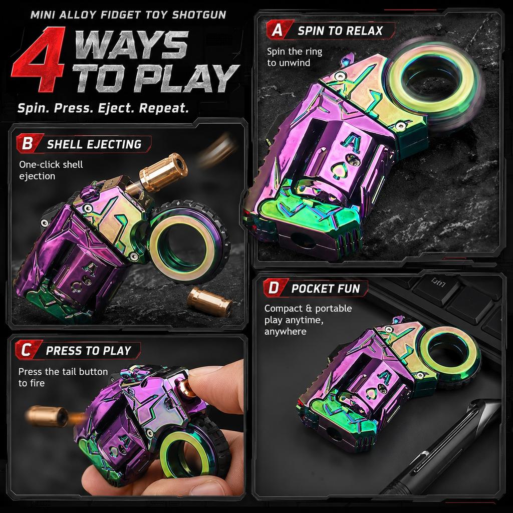 Κράμα Μίνι Πιστόλι Εκτόξευσης Καλύκων Fidget Toy Μηχανικό Hand Spinner Ανακούφιση Άγχους Πολλαπλές Λειτουργίες Παιχνίδι Χριστουγεννιάτικο Δώρο Αγόρια