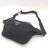 PRADA VL033 triangle plate Waist Pouch Bag body bag Nylon Black