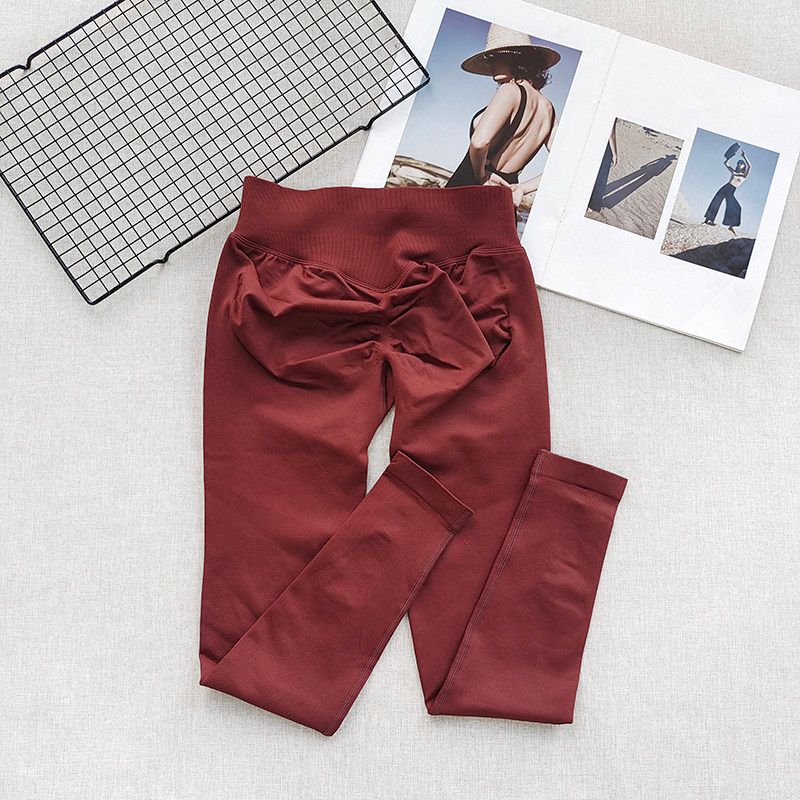 Really Show Off Your Butt! European and American Style Three-Section Waist New Peach Butt-Lifting Tight Yoga Pants Sports Fitness Long Pants for Women
