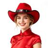 Couples Curled Edge Cowboy Hat Fashion Star Decoration Prairie Knight Hat Ball Party Versatile Top Hat