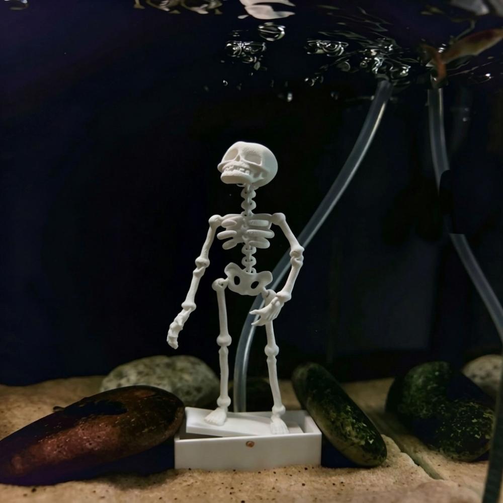 Air Driven Dancing Skeleton Aquarium Bubbler Plastic Movable Oxygen Skeleton  Underwater Landscape