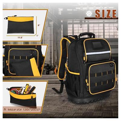 Electrician Backpack Hard Bottom Storage Organizer Tool Bag Organizer For Construction Site Repair Job Home Project Outdoor