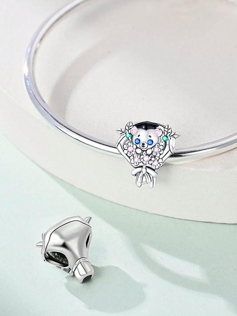Charms Plata Graduation Cap With Owl And Bear Beads Copper Plated Fit Charms Original Bracelet For Jewelry Making Diy Charm