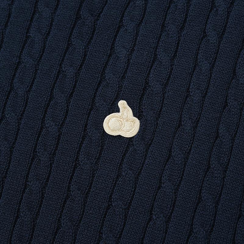 KIRSH Plain Line Point Cable Knit [Navy]