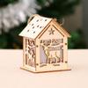 3/5’’ Xmas Desk Decor House Santa/Snowman/Reindeer Tabletop Decor Lovely Christmas Ornament DIY Wooden Puzzle Art Crafts