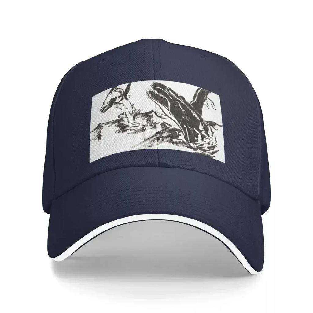 Mosasaurus and Ichthyosaurus Baseball Cap Streetwear Golf Wear Womens Beach Unisexs