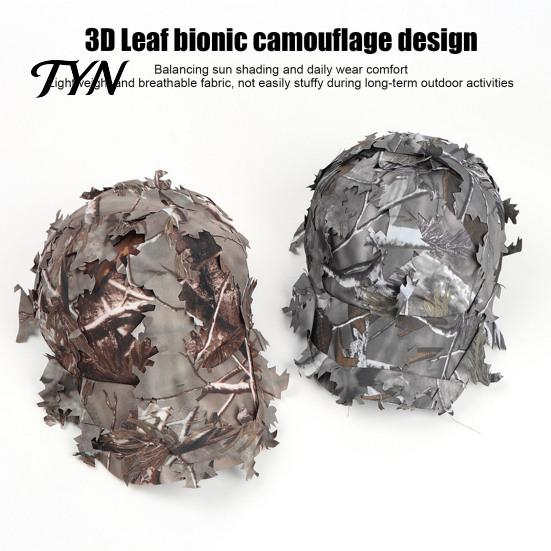 Comfortable Daily Wear Cap 3D Leafy Camouflage Cap, Tactical Hunting Hat, Adjustable Jungle Lightweight Training Hat Camo for Men, Turkey Hunting,
