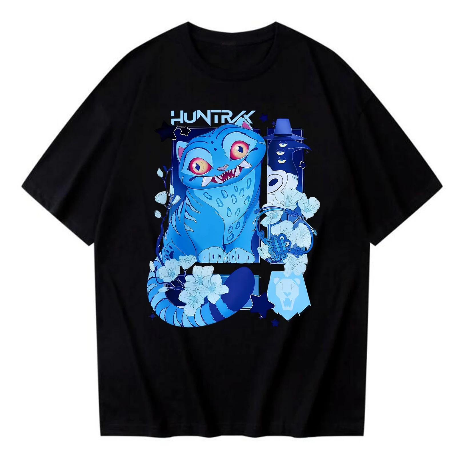 

K-pop Охотники на демонов Дерпи Тигр 2025 Новый фильм Харадзюку Футболка с круглым вырезом Повседневная рубашка Подарок Женщины Хип-хоп Ретро Мода Футболка Повседневные топы 4XL