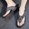 Men Flip Flops Hiking Sandals Leather Outdoor Summer White Black Wide Palm Blue Beach Shoes Plus Size Open Toe Plus Size