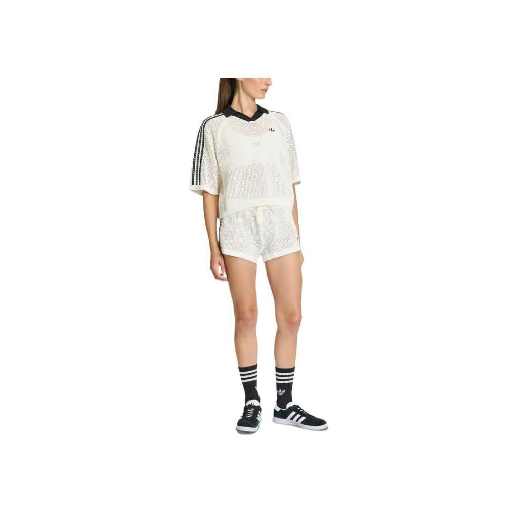 adidas Originals Crochet Slim Shorts Off White Women KC6477