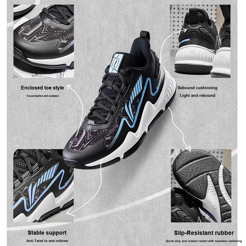 Li-Ning Παπούτσια Μπάσκετ Παιδικά Χαμηλά Cloud Αντιολισθητικά Αντικραδασμικά Ανθεκτικά στη Φθορά Αναπνέοντα Υποστήριξη Ισορροπίας YKBU050-7