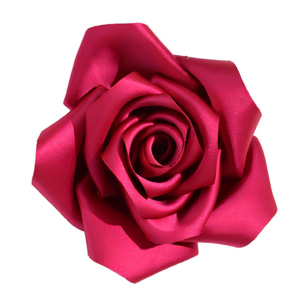 French Large Rose Brooch, A Feminine Handcrafted Fabric Brooch with A High-end Design Sense