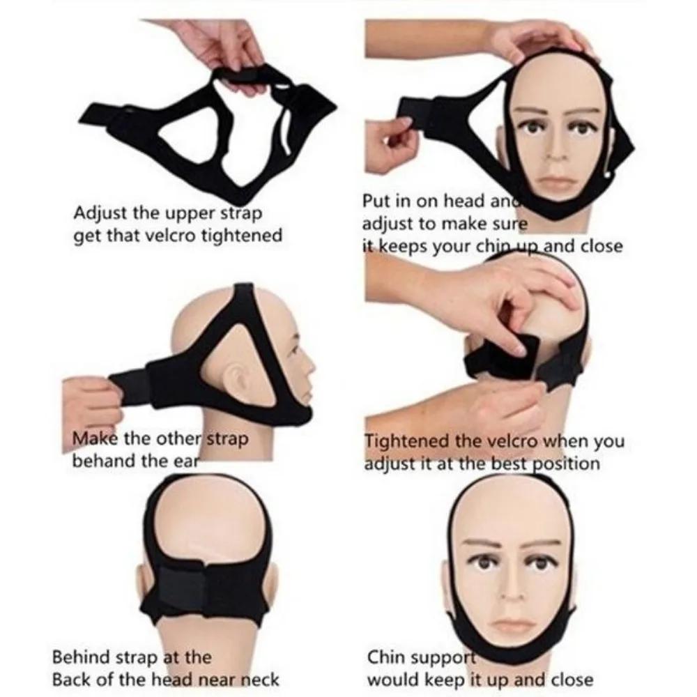Adjustable Anti Snore Chin Strap Comfortable Snoring Solution for Better Sleep Stop Snoring Device for Side Sleepers
