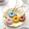 Stilvoller PU-Leder Donuts Schlüsselanhänger/Lanyard-Zubehör Cartoon Taschenanhänger Dekorativer Schlüsselring Anhänger für den täglichen Gebrauch