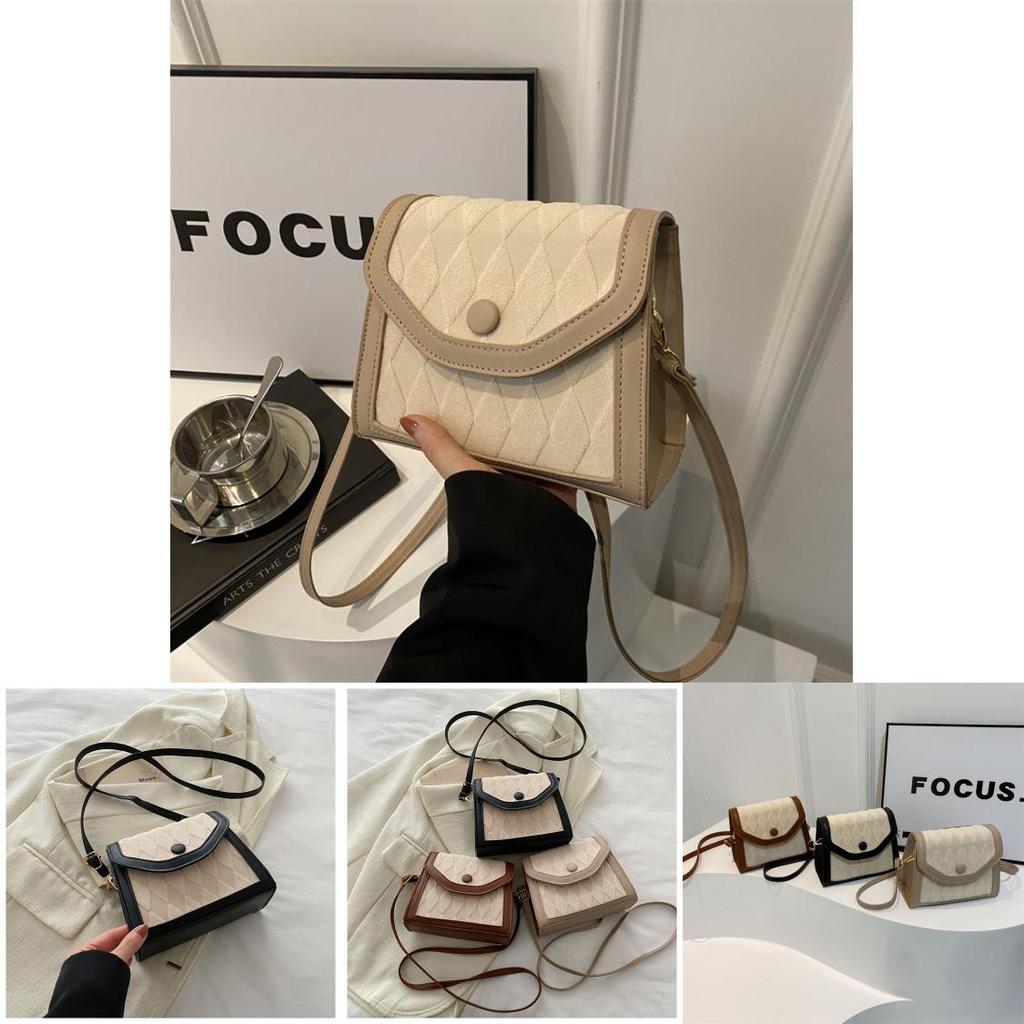 2024 Spring New Street Style Pu Material Personality Ins Rhombus Small Bag Women's Shoulder Messenger Bag
