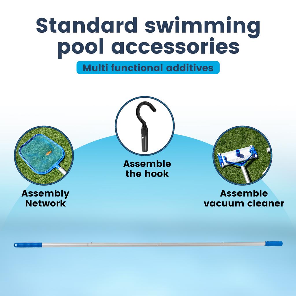 Pool Pole Hook Detachable Plastic Pool Retrieval Hook with 60 Inches Adjustable Aluminum Alloy Pole for Grabbing The Robotic