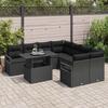Garden Sofa Set with Cushions 9 pcs Black Poly Rattan