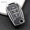 TPU Car Flip Key Case Cover Shell Fob For Ssangyong Kyron 2 Sanka Actyon Korando Tivoli 3 Buttons Key Protective Holder Keychain