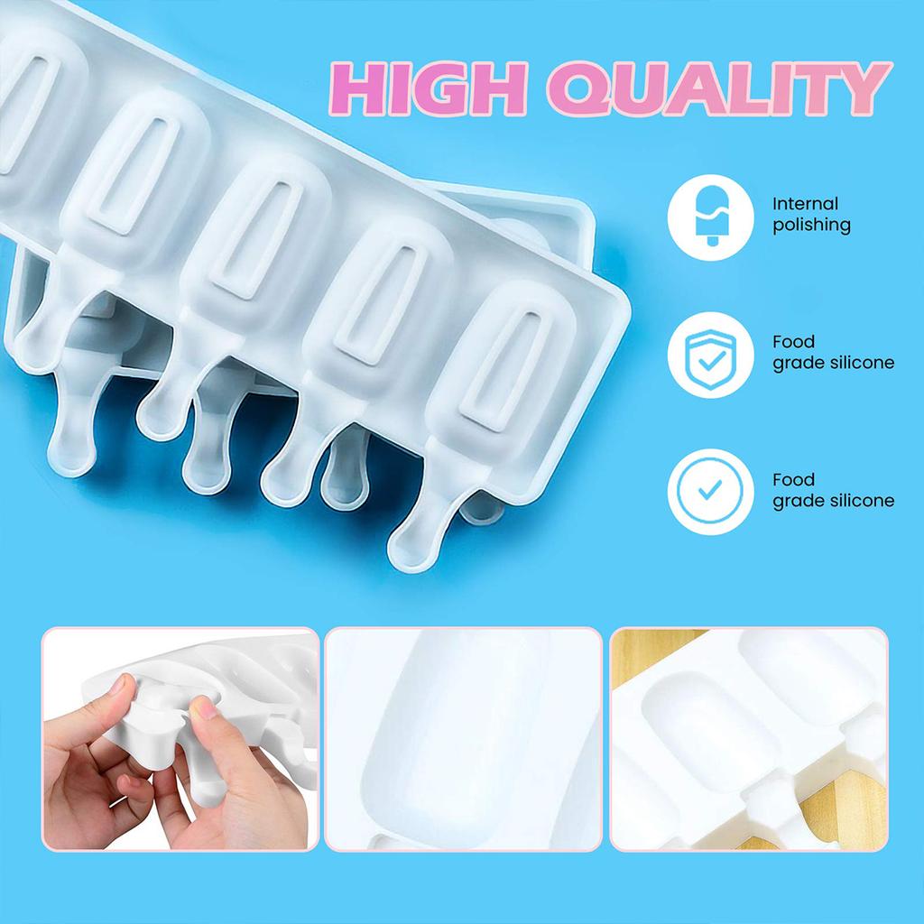 Summer Essentials Small Oval Ice Cream Maker Silicone Mould Kitchen Popsicle DIY Homemade Ice Cube Gadgets Accessories