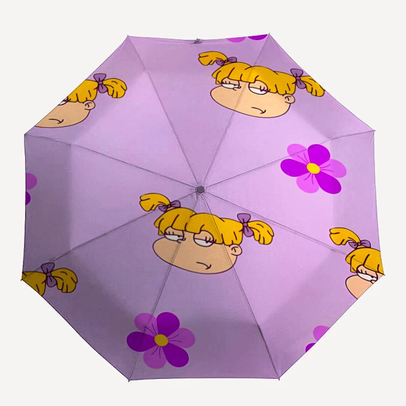 Rugrats Theme Automatic Umbrella, Lightweight & Portable, 8 Rib, Perfect for Outdoor Travel, Birthdays, Christmas, Gifts.