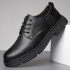 Fashion Spring Autumn Big Head Cargo Shoes for Men Solid Color Leisure Driving Shoes Male Soft Soles Business Round Toe Leather Shoe Man