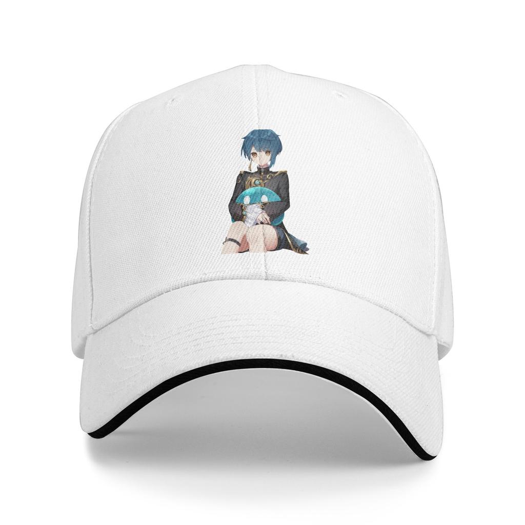 Genshin Impact Cute Geo Slime Baseball Cap Retro Anime Game Sandwich Hats Unisex Style Polyester Dad Hat Sport