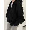 Korean Fashion Zipper Hood Sweatshirt Women Autumn Long Sleeve Tops Casual Y2K Hoodies Streetwear Harajuku Loose Jackets Coats