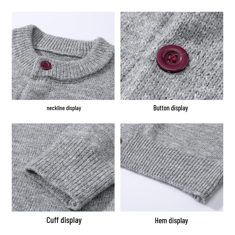 MIIOW Men's Vintage Style Wool-Blend V-Neck Cardigan