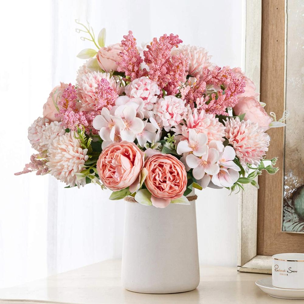1/2PCS Artificial Flowers Embroidered Balls Peonies Wedding Wreath Home Room Outdoor Yard Garden Decor Bridal Bouquets DIY Gifts