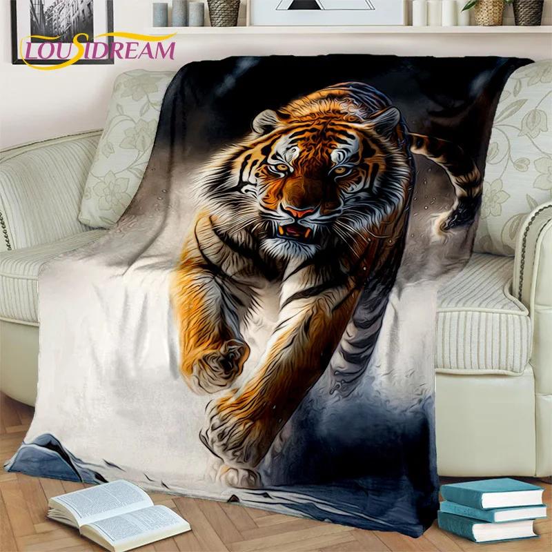 Beast Tiger Lion Leopard Animal Wildlife Cartoon Blanket,Soft Throw Blanket for Home Bedroom Bed Sofa Picnic Cover Blanket Kids