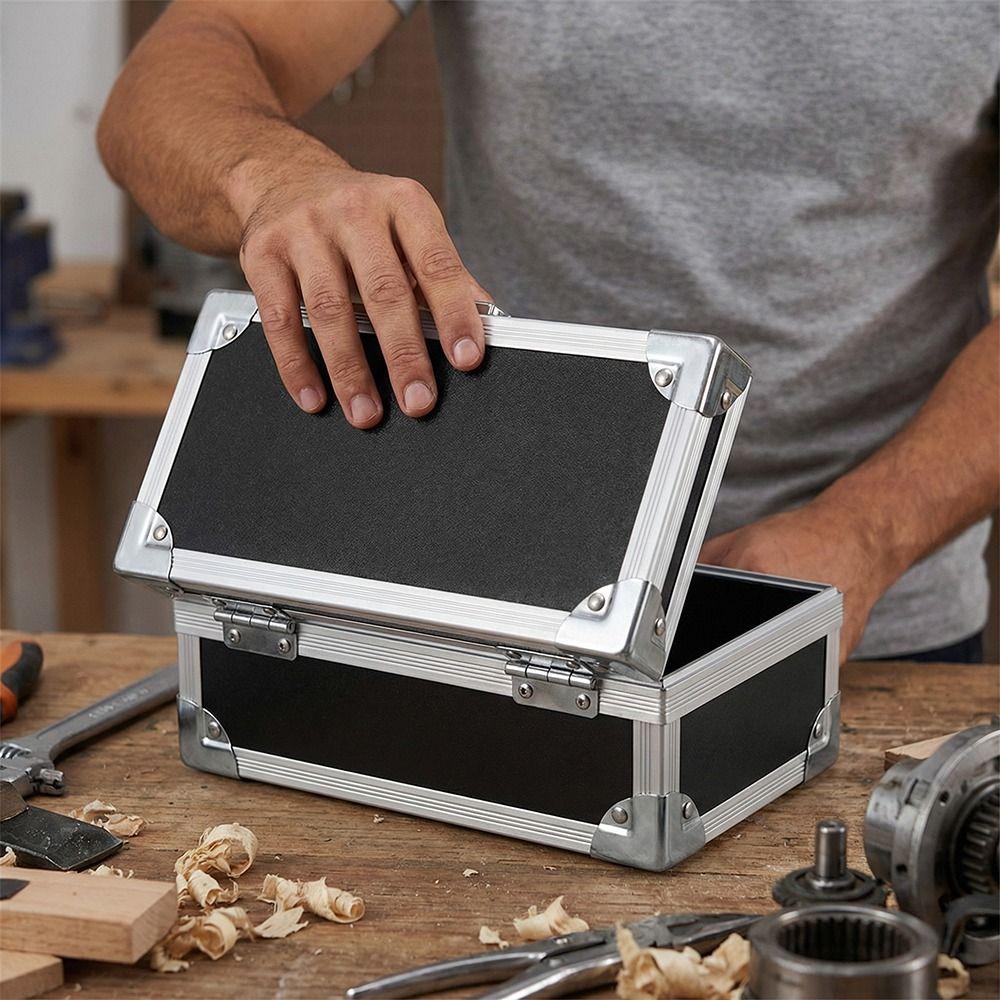 Lockable Design Multi Functional Tool Case Shock Resistant Metal Briefcase Coins Storage