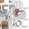1Pc Abstract Geometric And Nature Style Shower Curtain, Machine Washable Polyester With Hooks For Bathroom Decoration