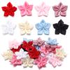 20pcs 6cm Satin Ribbon Flower Colorful Artificial Fabric Five-petal Flowers For DIY Wedding Clothing Sewing Headwear Decoration