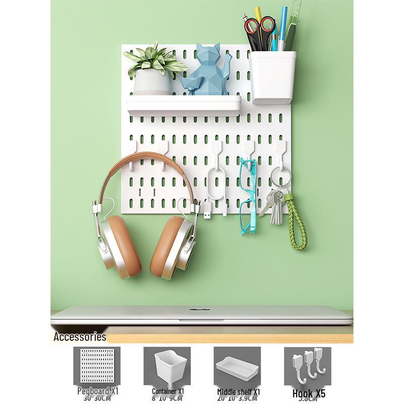 Punch-Free Perforated Board Rack: DIY E-Sports & Study Room Wall Decor for Game Equipment Display